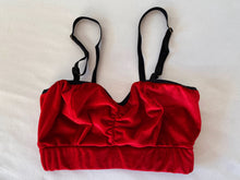 Load image into Gallery viewer, Red Velvet Pin Up Bralette
